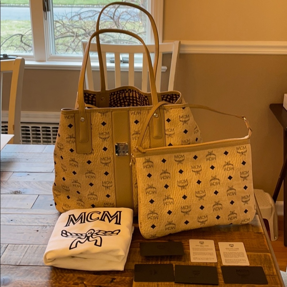 MCM reversible beige tote